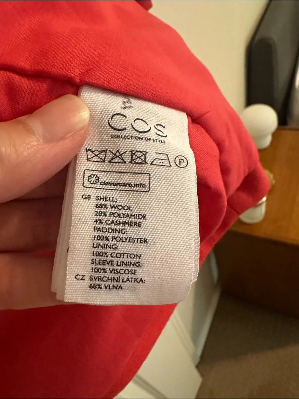 COS Kids Red Zip-Up Peacoat